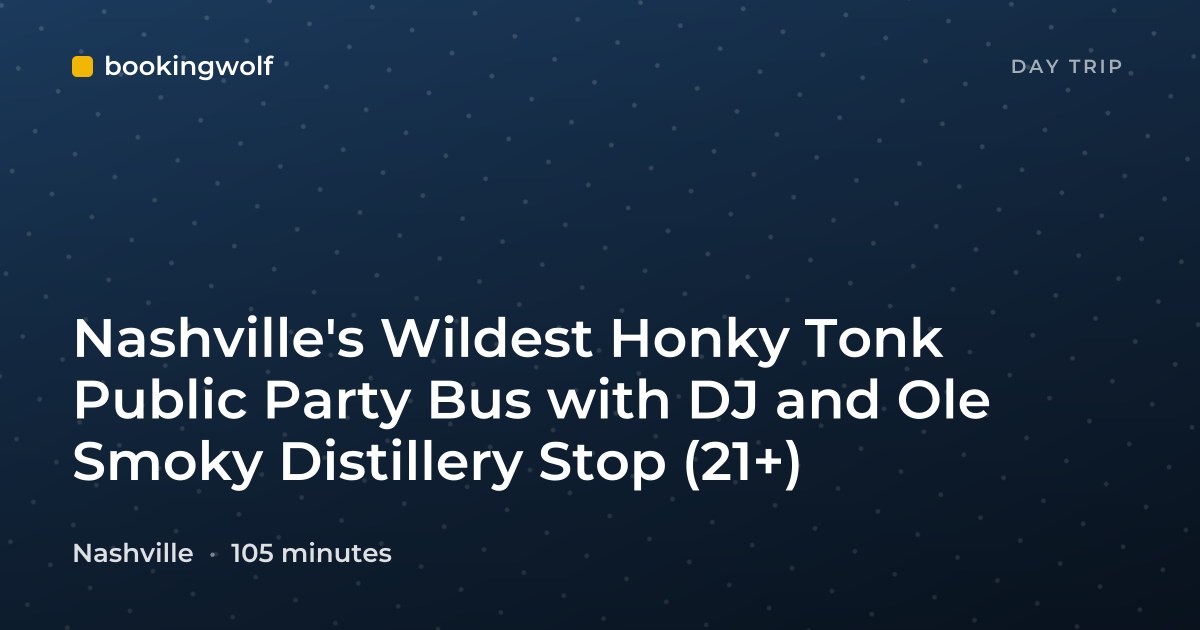 Nashville's Wildest Honky Tonk Public Party Bus with DJ and Ole Smoky Distillery Stop (21+)