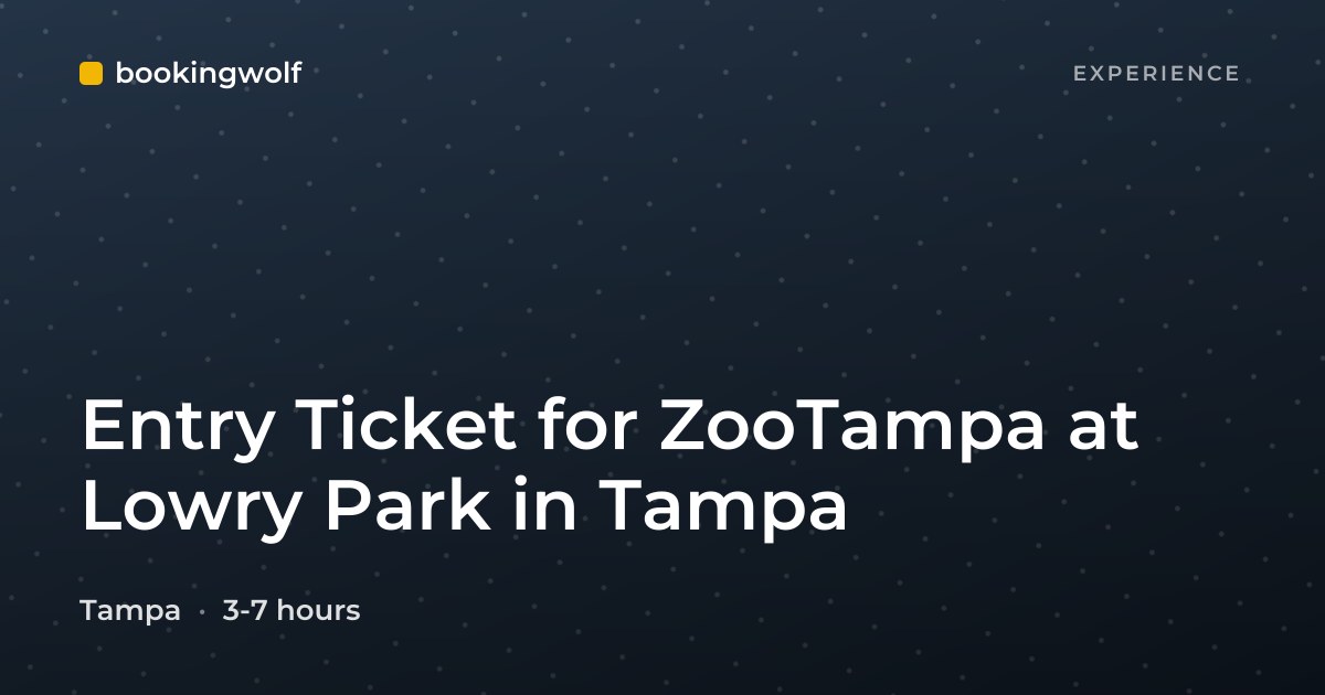 Entry Ticket for ZooTampa at Lowry Park in Tampa