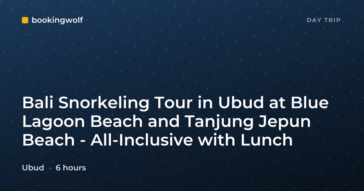 Bali Snorkeling Tour in Ubud at Blue Lagoon Beach and Tanjung Jepun Beach - All-Inclusive with Lunch