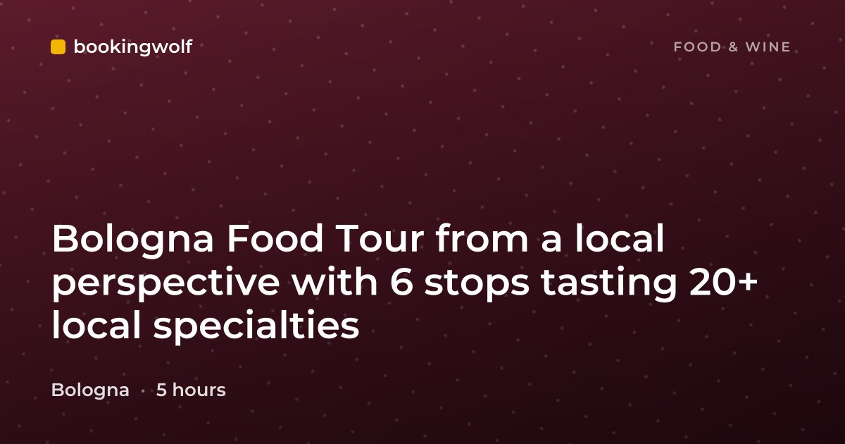 Bologna Food Tour from a local perspective with 6 stops tasting 20+ local specialties
