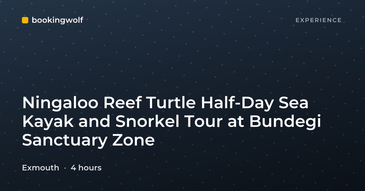Ningaloo Reef Turtle Half-Day Sea Kayak and Snorkel Tour at Bundegi Sanctuary Zone