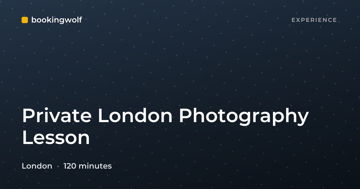 Private London Photography Lesson
