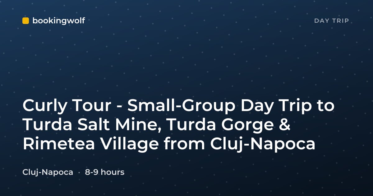 Curly Tour - Small-Group Day Trip to Turda Salt Mine, Turda Gorge & Rimetea Village from Cluj-Napoca