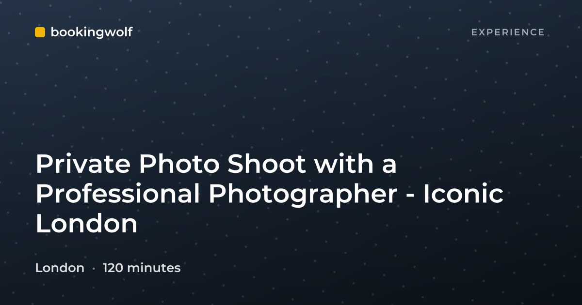 Private Photo Shoot with a Professional Photographer - Iconic London