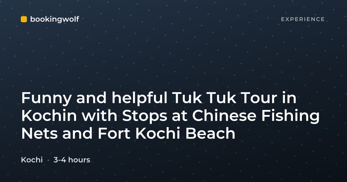 Funny and helpful Tuk Tuk Tour in Kochin with Stops at Chinese Fishing Nets and Fort Kochi Beach