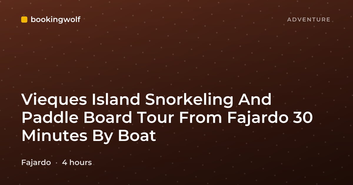 Vieques Island Snorkeling And Paddle Board Tour From Fajardo 30 Minutes By Boat