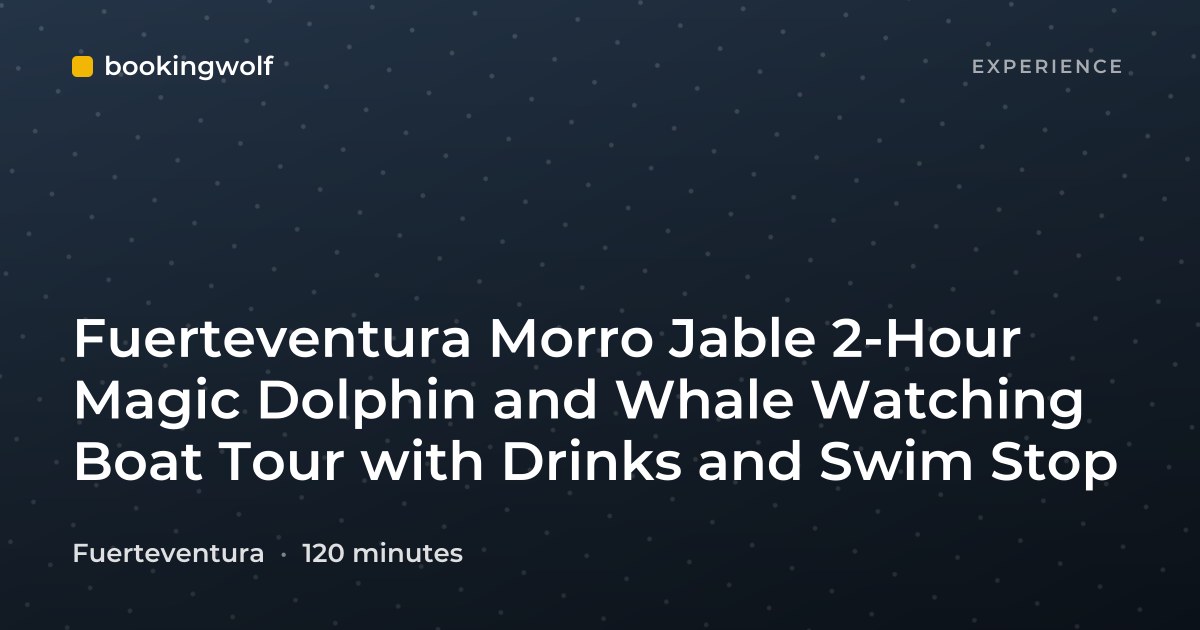 Fuerteventura Morro Jable 2-Hour Magic Dolphin and Whale Watching Boat Tour with Drinks and Swim Stop