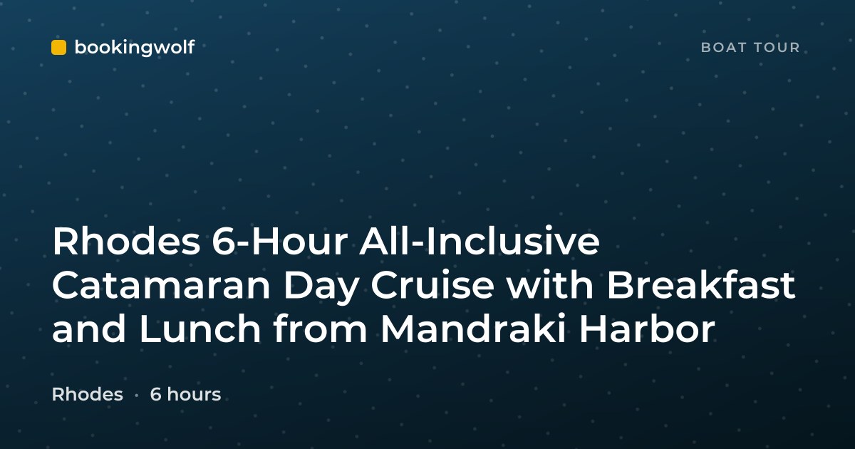 Rhodes 6-Hour All-Inclusive Catamaran Day Cruise with Breakfast and Lunch from Mandraki Harbor