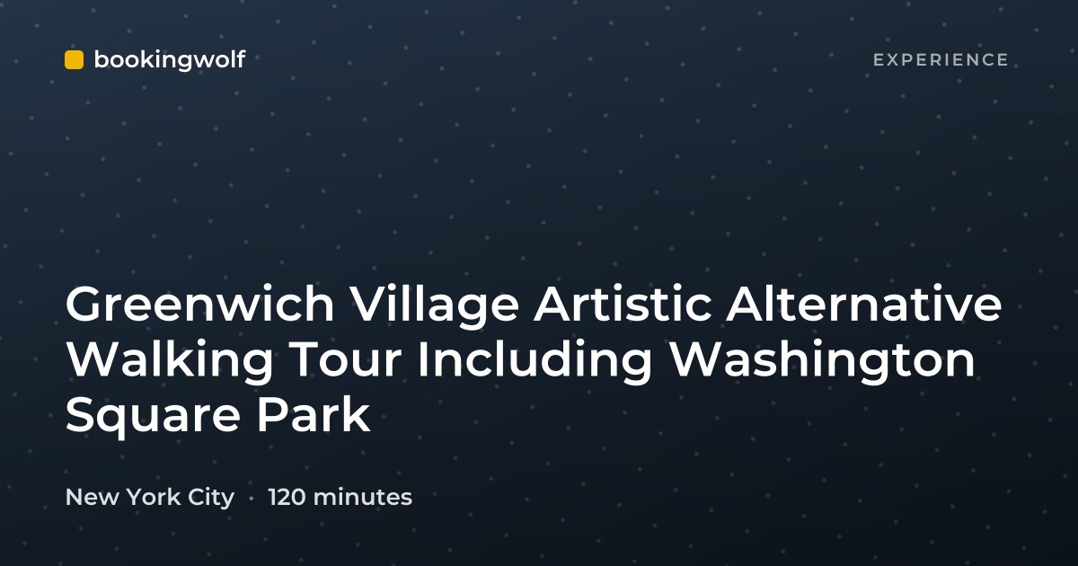 Greenwich Village Artistic Alternative Walking Tour Including Washington Square Park