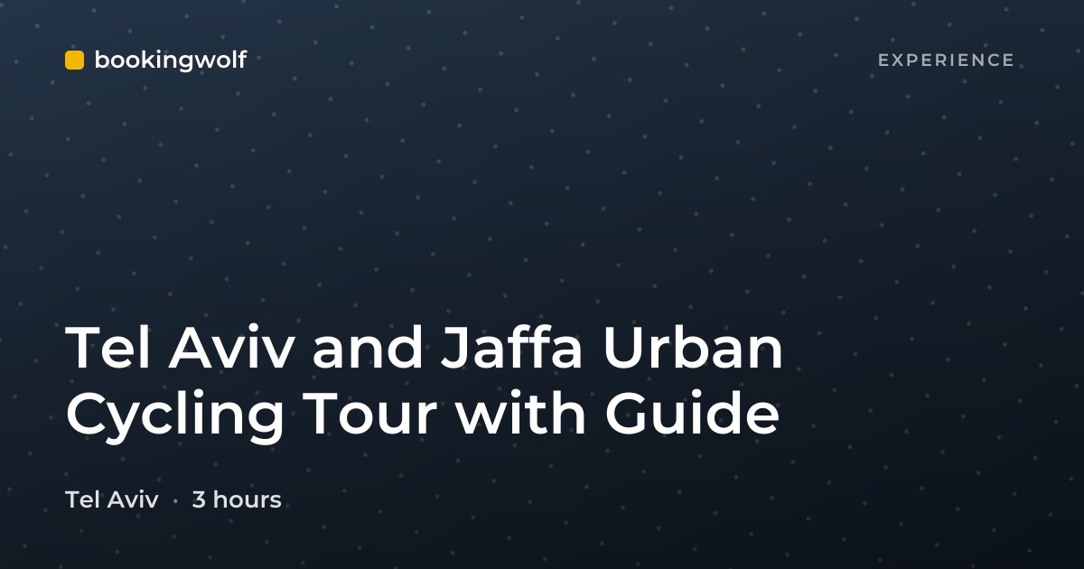 Tel Aviv and Jaffa Urban Cycling Tour with Guide