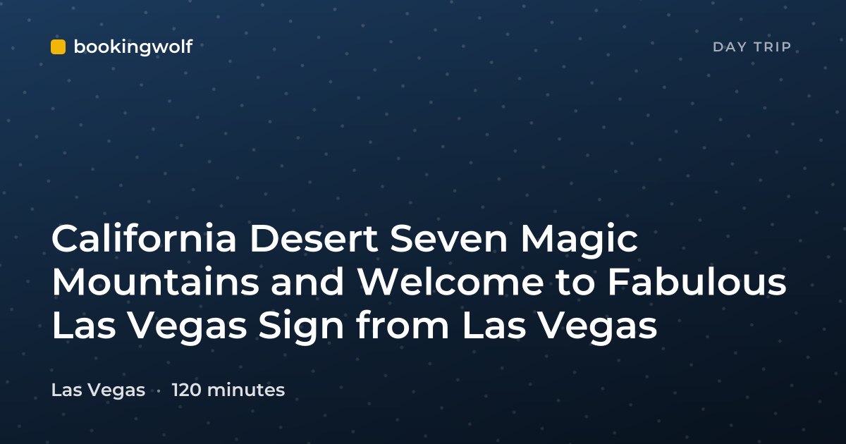 California Desert Seven Magic Mountains and Welcome to Fabulous Las Vegas Sign from Las Vegas