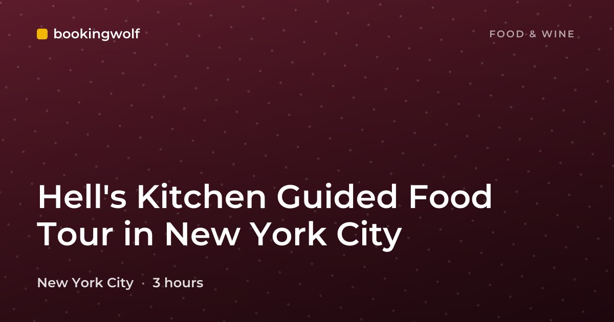 Hell's Kitchen Guided Food Tour in New York City