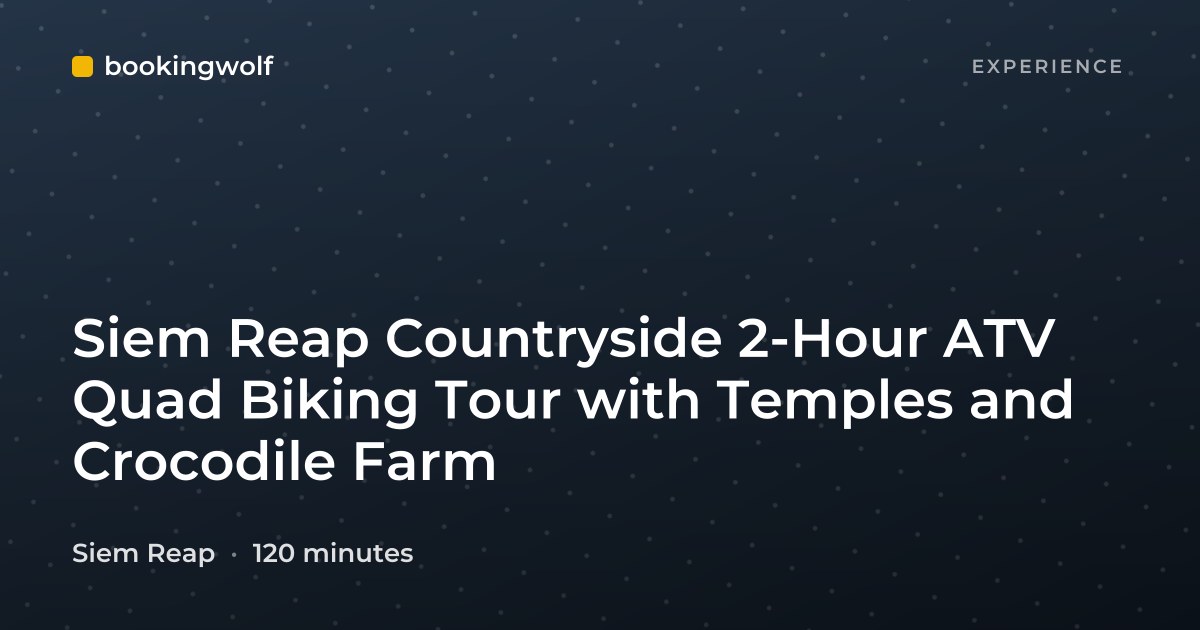 Siem Reap Countryside 2-Hour ATV Quad Biking Tour with Temples and Crocodile Farm