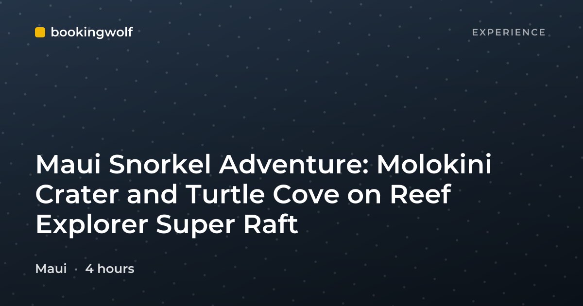 Maui Snorkel Adventure: Molokini Crater and Turtle Cove on Reef Explorer Super Raft