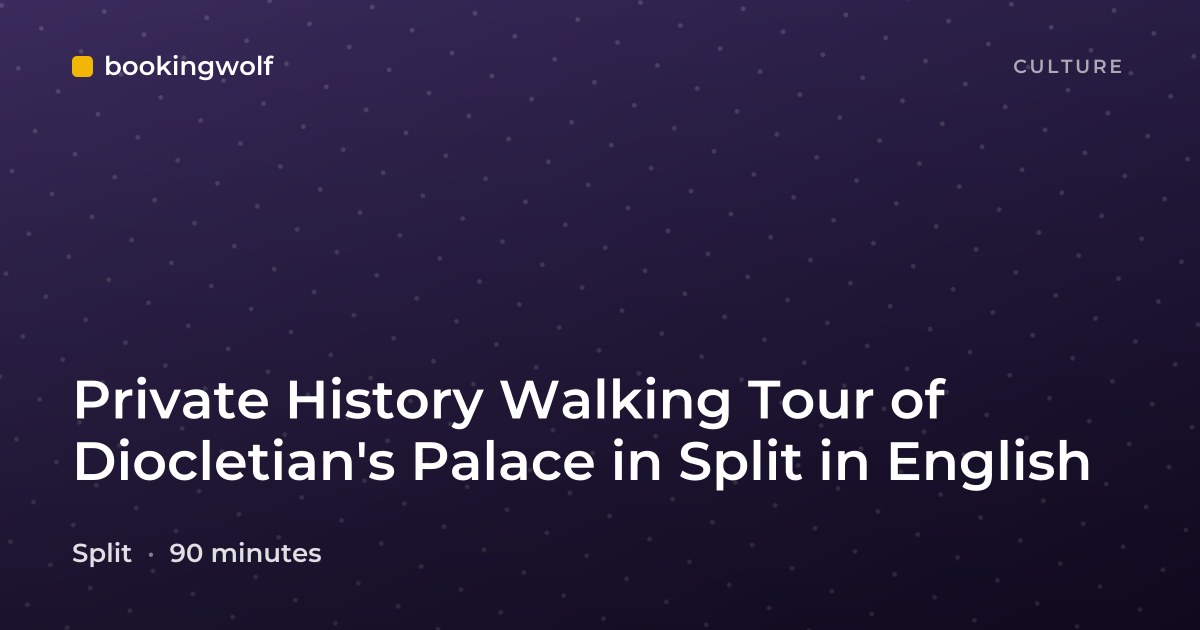 Private History Walking Tour of Diocletian's Palace in Split in English