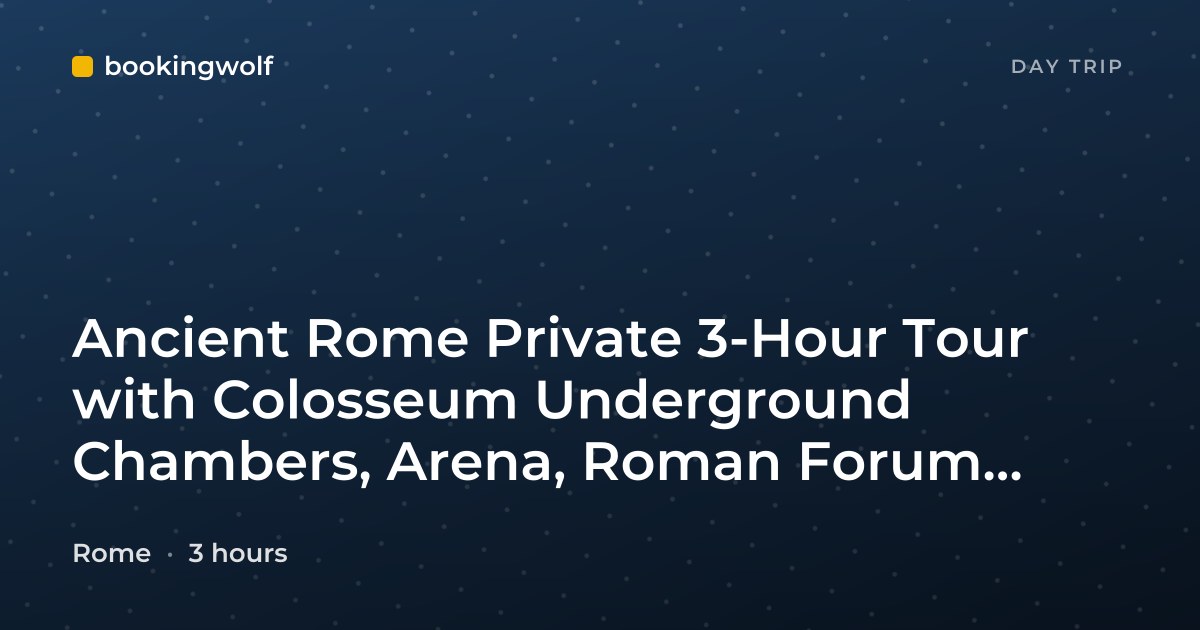 Ancient Rome Private 3-Hour Tour with Colosseum Underground Chambers, Arena, Roman Forum and Palatine Hill