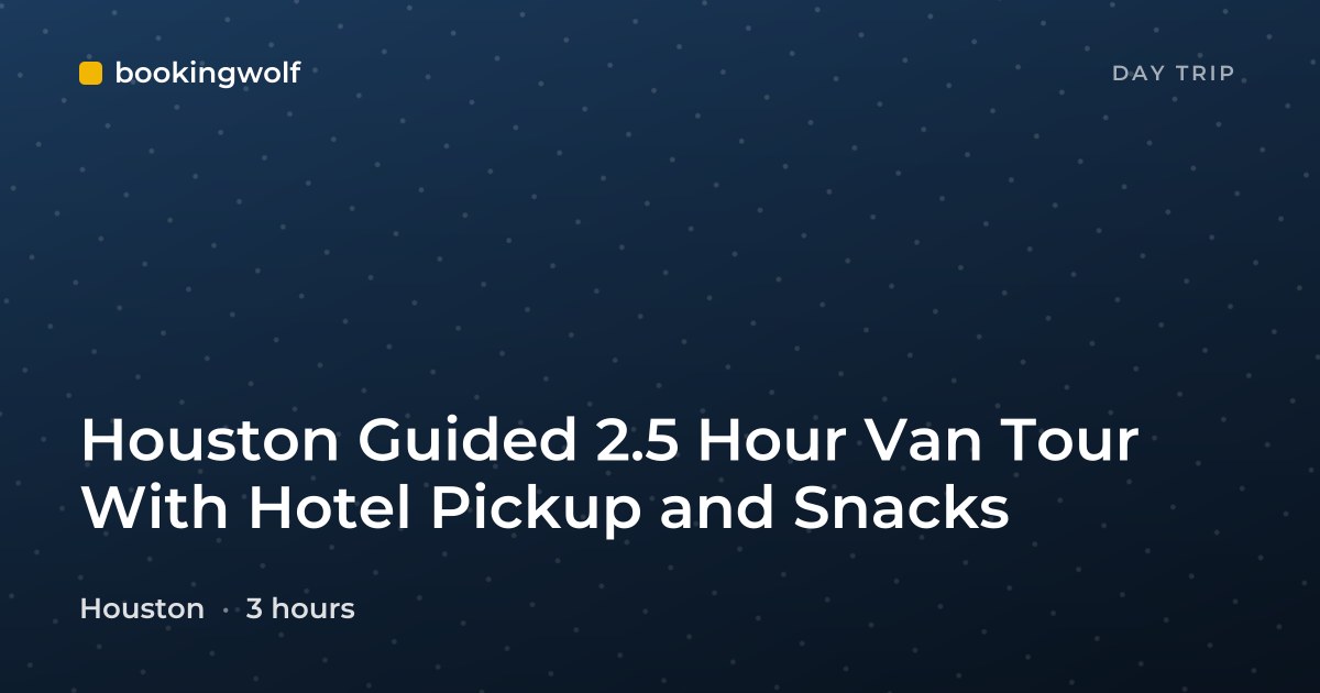 Houston Guided 2.5 Hour Van Tour With Hotel Pickup and Snacks