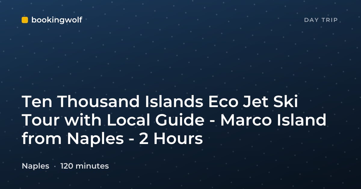 Ten Thousand Islands Eco Jet Ski Tour with Local Guide - Marco Island from Naples - 2 Hours
