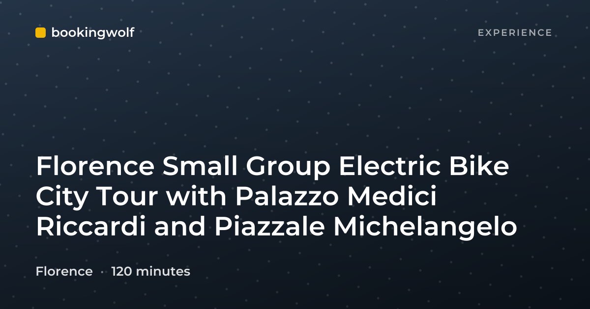 Florence Small Group Electric Bike City Tour with Palazzo Medici Riccardi and Piazzale Michelangelo