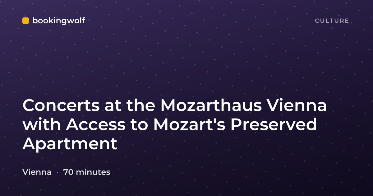 Concerts at the Mozarthaus Vienna with Access to Mozart's Preserved Apartment
