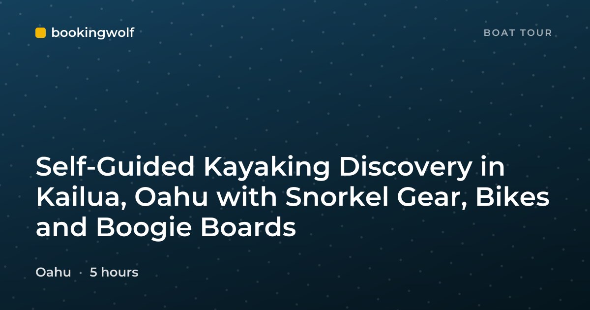 Self-Guided Kayaking Discovery in Kailua, Oahu with Snorkel Gear, Bikes and Boogie Boards
