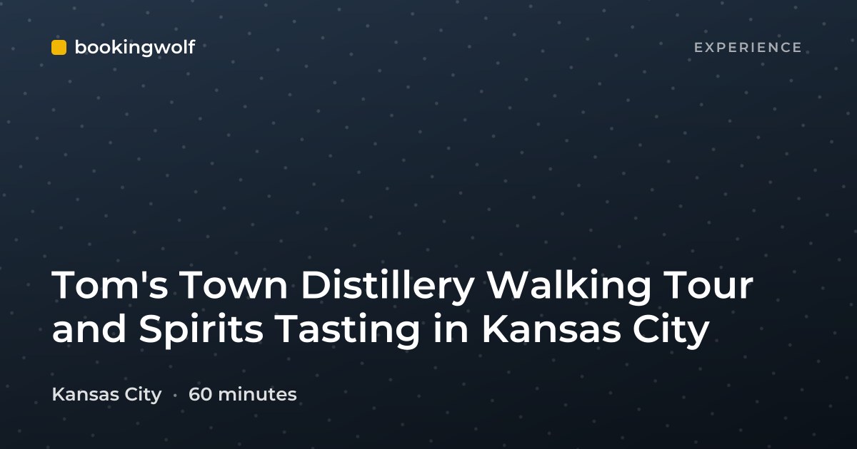 Tom's Town Distillery Walking Tour and Spirits Tasting in Kansas City