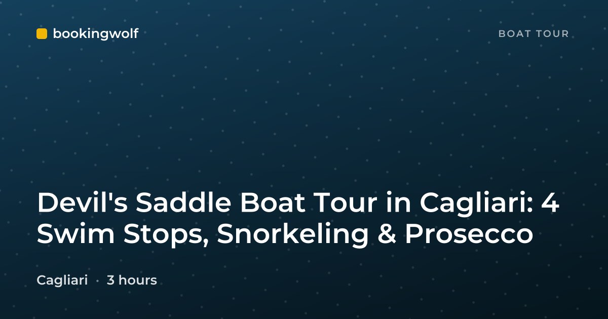 Devil's Saddle Boat Tour in Cagliari: 4 Swim Stops, Snorkeling & Prosecco