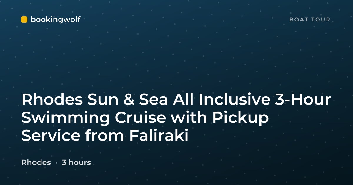 Rhodes Sun & Sea All Inclusive 3-Hour Swimming Cruise with Pickup Service from Faliraki