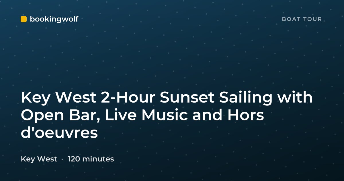 Key West 2-Hour Sunset Sailing with Open Bar, Live Music and Hors d'oeuvres