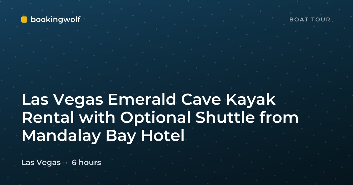 Las Vegas Emerald Cave Kayak Rental with Optional Shuttle from Mandalay Bay Hotel