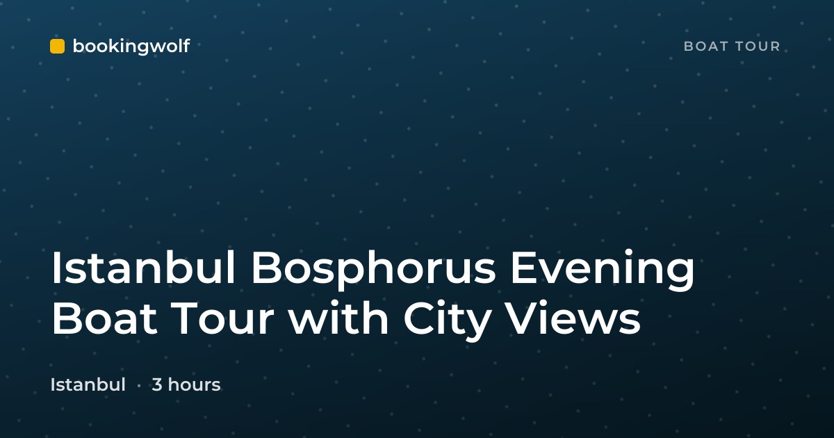 Istanbul Bosphorus Evening Boat Tour with City Views