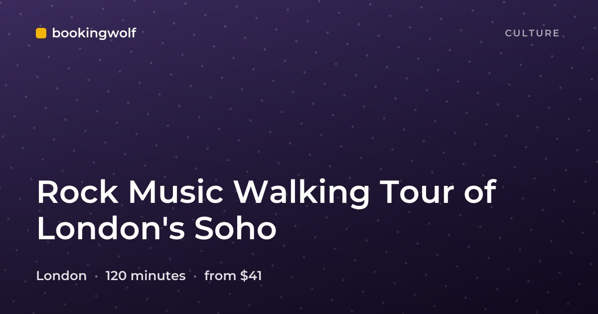 Rock Music Walking Tour of London's Soho