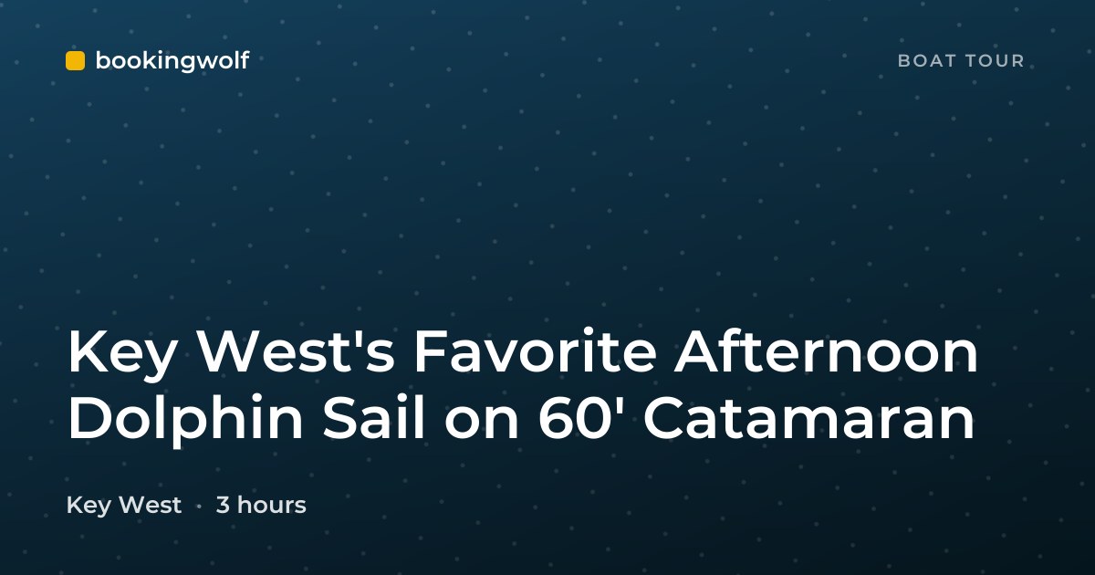 Key West's Favorite Afternoon Dolphin Sail on 60' Catamaran