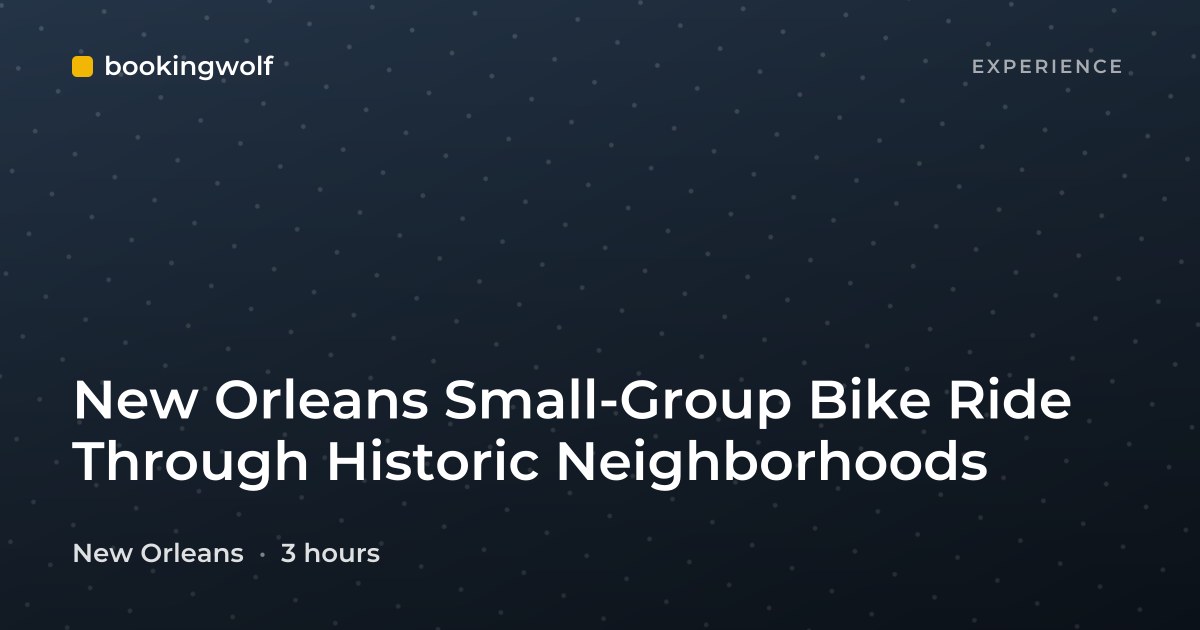 New Orleans Small-Group Bike Ride Through Historic Neighborhoods