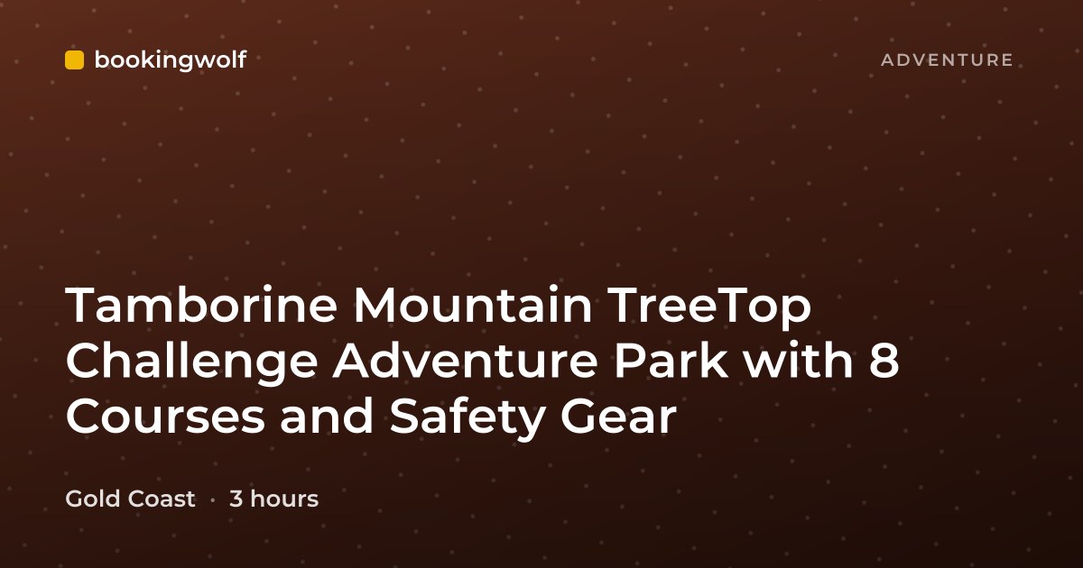 Tamborine Mountain TreeTop Challenge Adventure Park with 8 Courses and Safety Gear