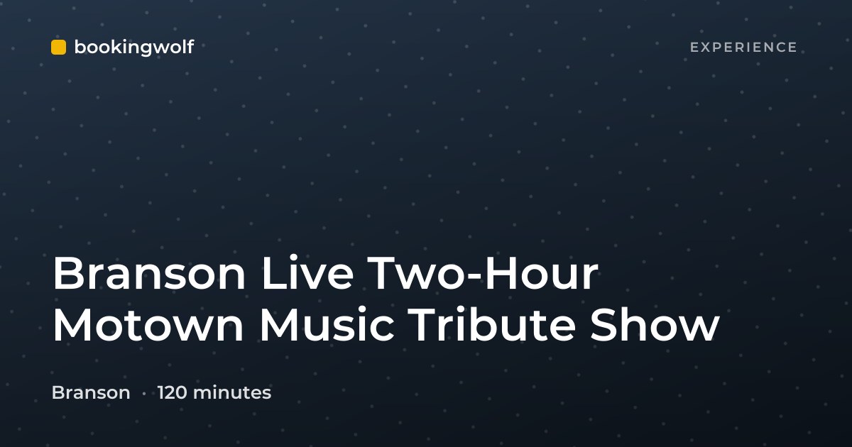Branson Live Two-Hour Motown Music Tribute Show