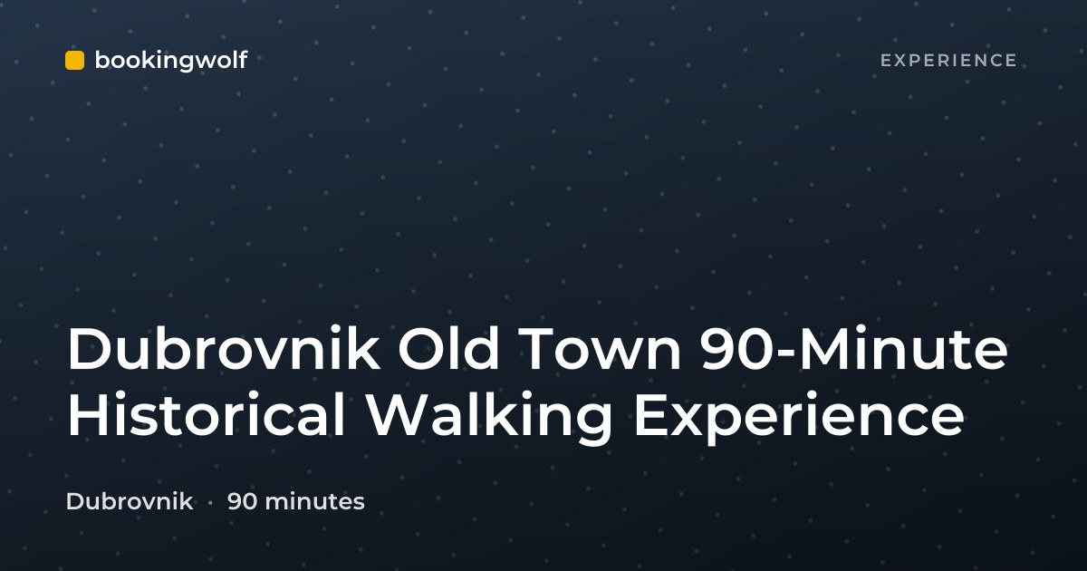 Dubrovnik Old Town 90-Minute Historical Walking Experience