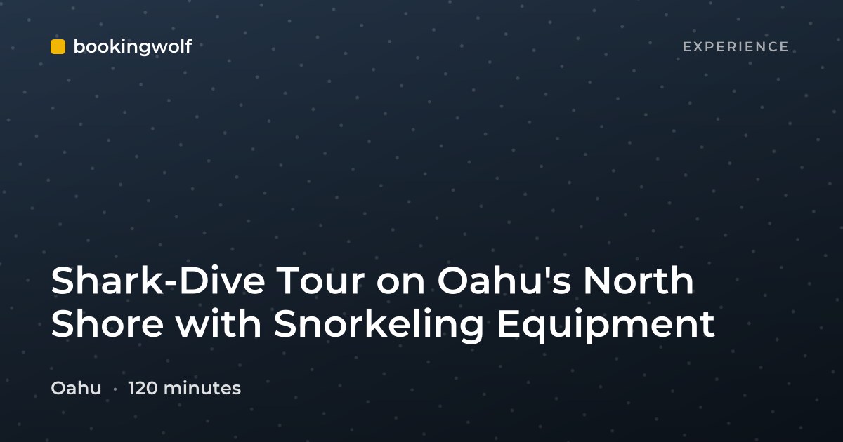 Shark-Dive Tour on Oahu's North Shore with Snorkeling Equipment