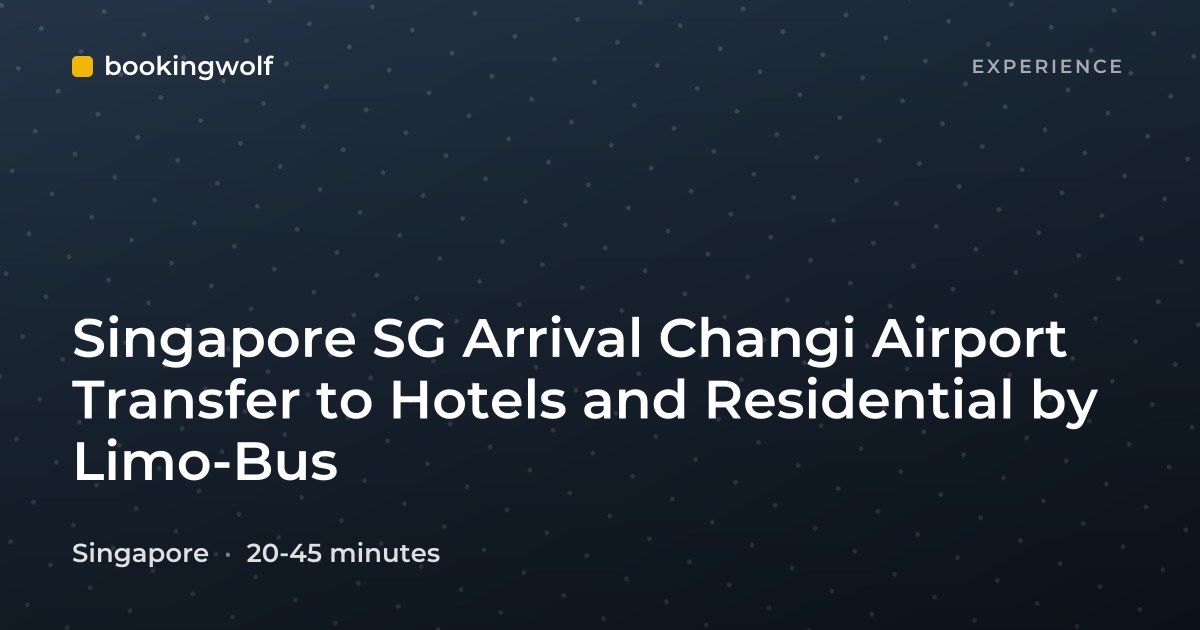Singapore SG Arrival Changi Airport Transfer to Hotels and Residential by Limo-Bus