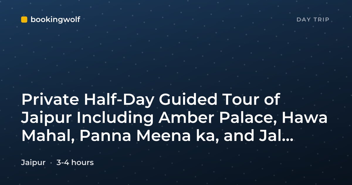 Private Half-Day Guided Tour of Jaipur Including Amber Palace, Hawa Mahal, Panna Meena ka, and Jal Mahal