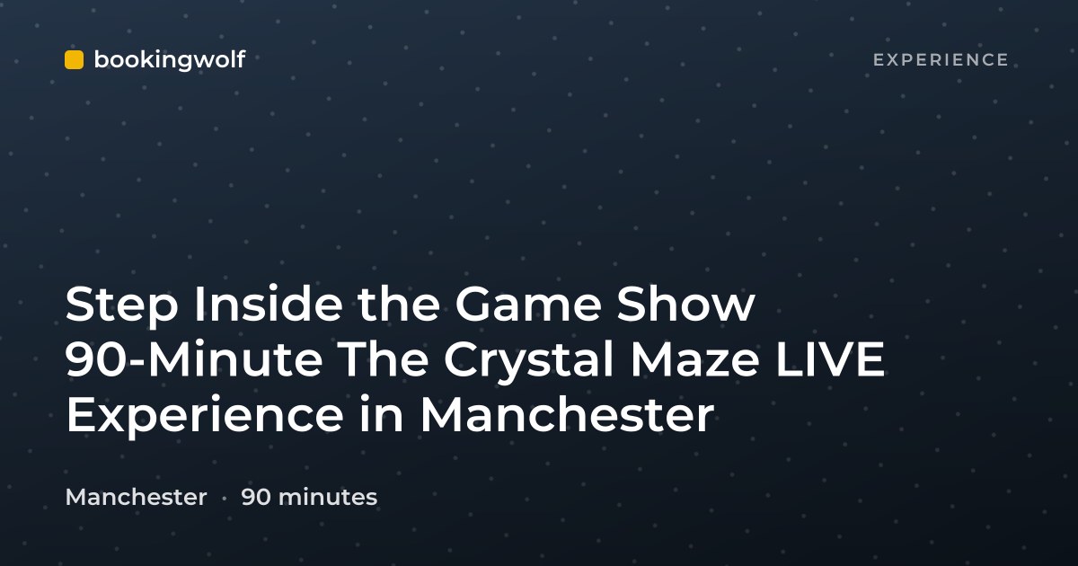 Step Inside the Game Show 90-Minute The Crystal Maze LIVE Experience in Manchester