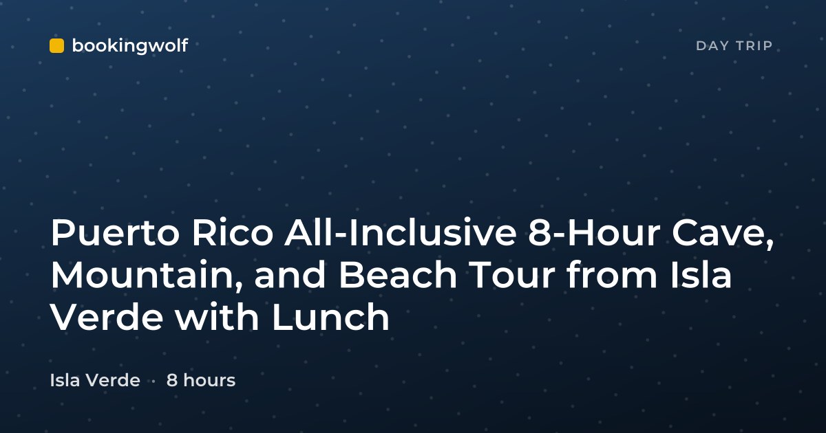 Puerto Rico All-Inclusive 8-Hour Cave, Mountain, and Beach Tour from Isla Verde with Lunch