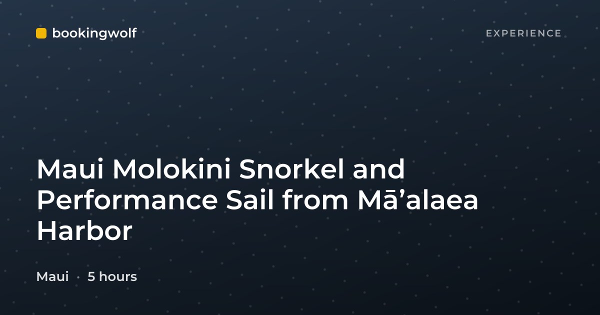Maui Molokini Snorkel and Performance Sail from Mā’alaea Harbor