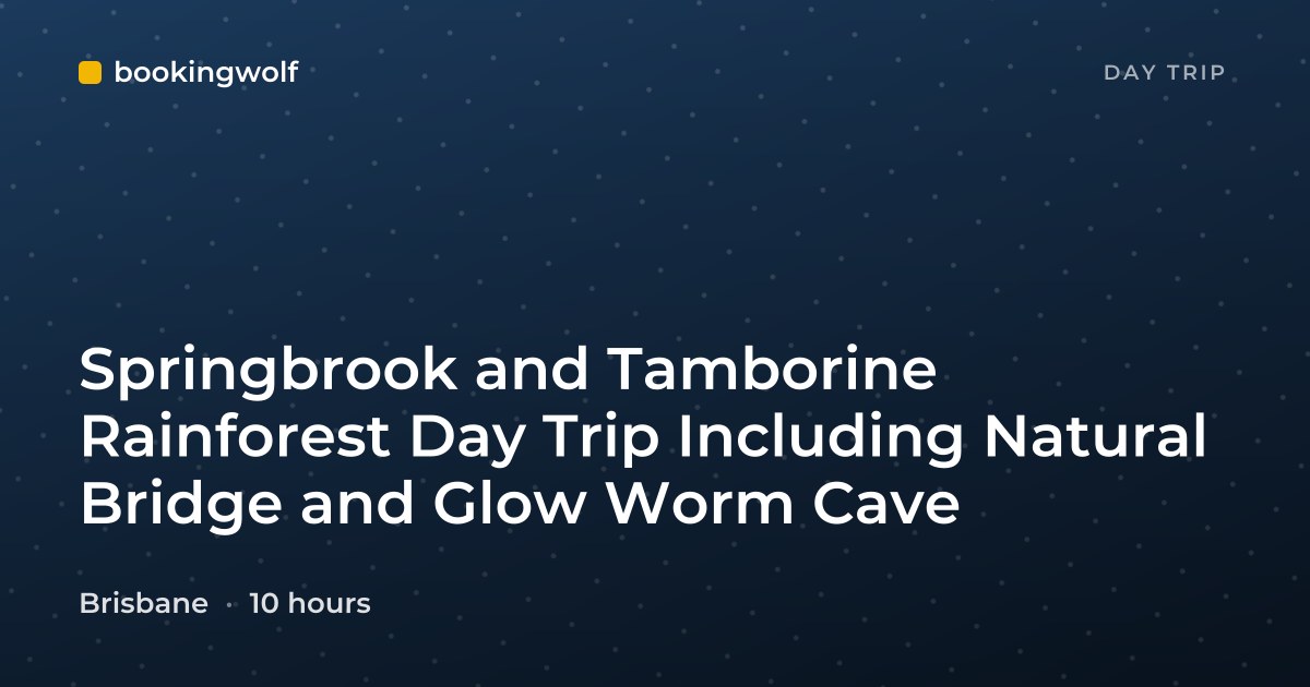 Springbrook and Tamborine Rainforest Day Trip Including Natural Bridge and Glow Worm Cave