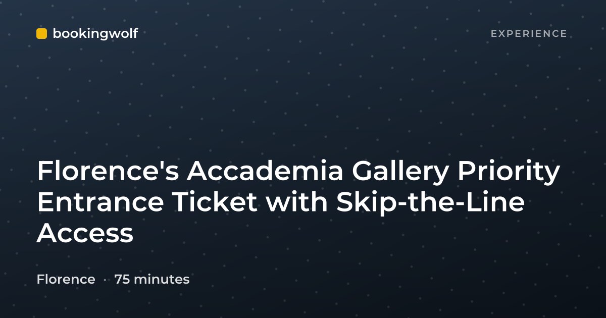 Florence's Accademia Gallery Priority Entrance Ticket with Skip-the-Line Access