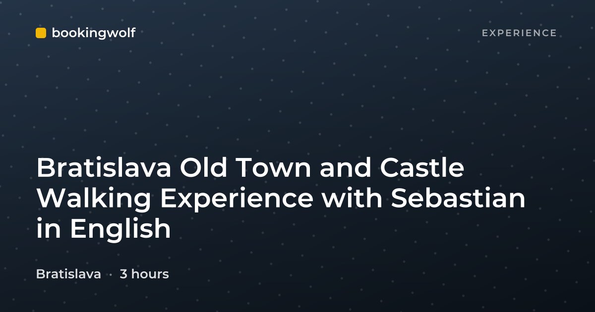 Bratislava Old Town and Castle Walking Experience with Sebastian in English