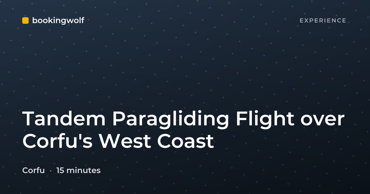 Tandem Paragliding Flight over Corfu's West Coast