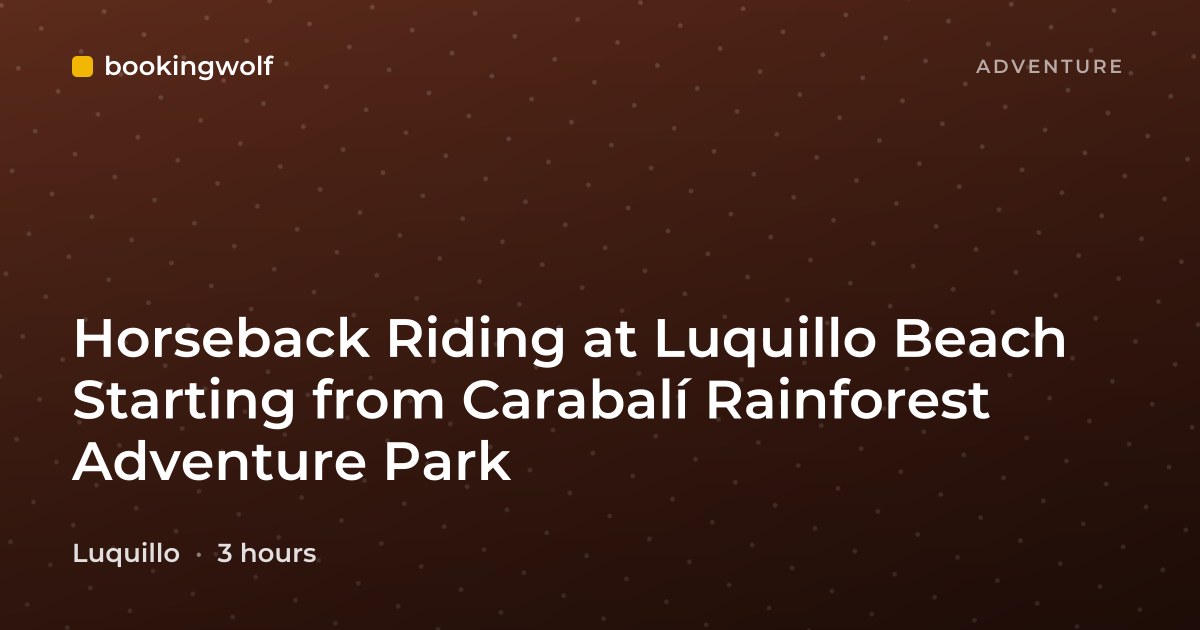 Horseback Riding at Luquillo Beach Starting from Carabalí Rainforest Adventure Park
