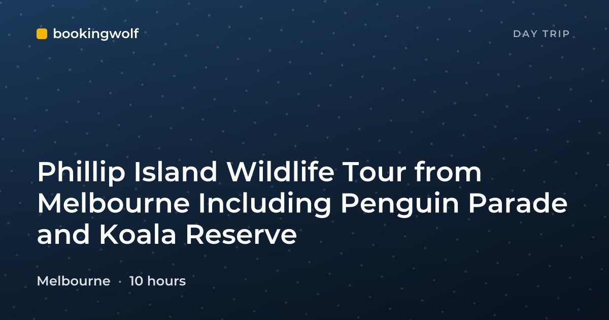 Phillip Island Wildlife Tour from Melbourne Including Penguin Parade and Koala Reserve