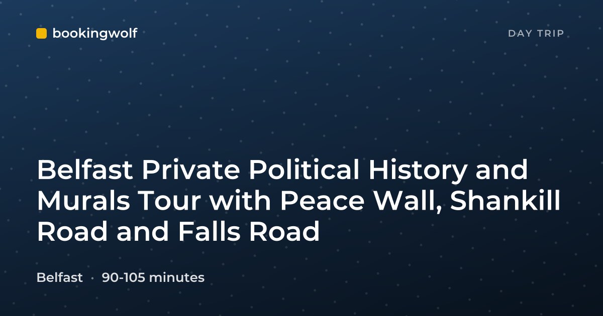 Belfast Private Political History and Murals Tour with Peace Wall, Shankill Road and Falls Road